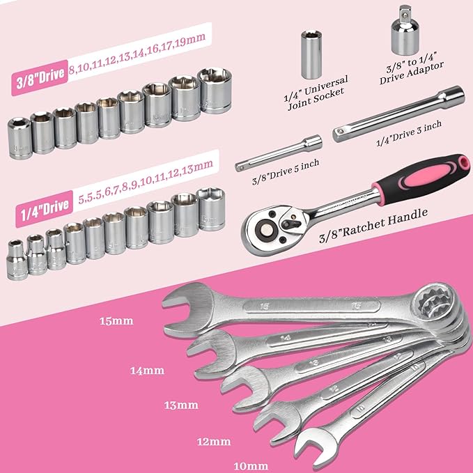 450-Piece Pink Tool Kit