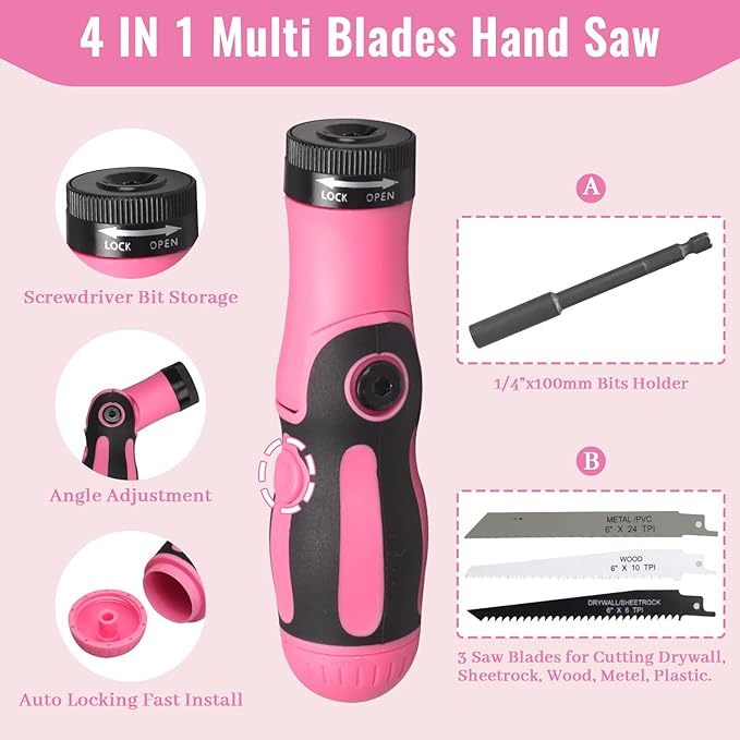 450-Piece Pink Tool Kit