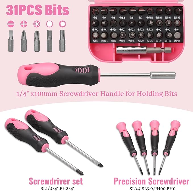 450-Piece Pink Tool Kit