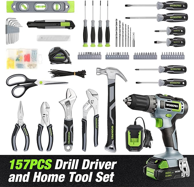 Home Tool Set with Power Drill